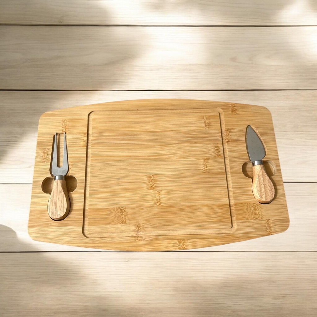 Bamboo Cheese Board Set